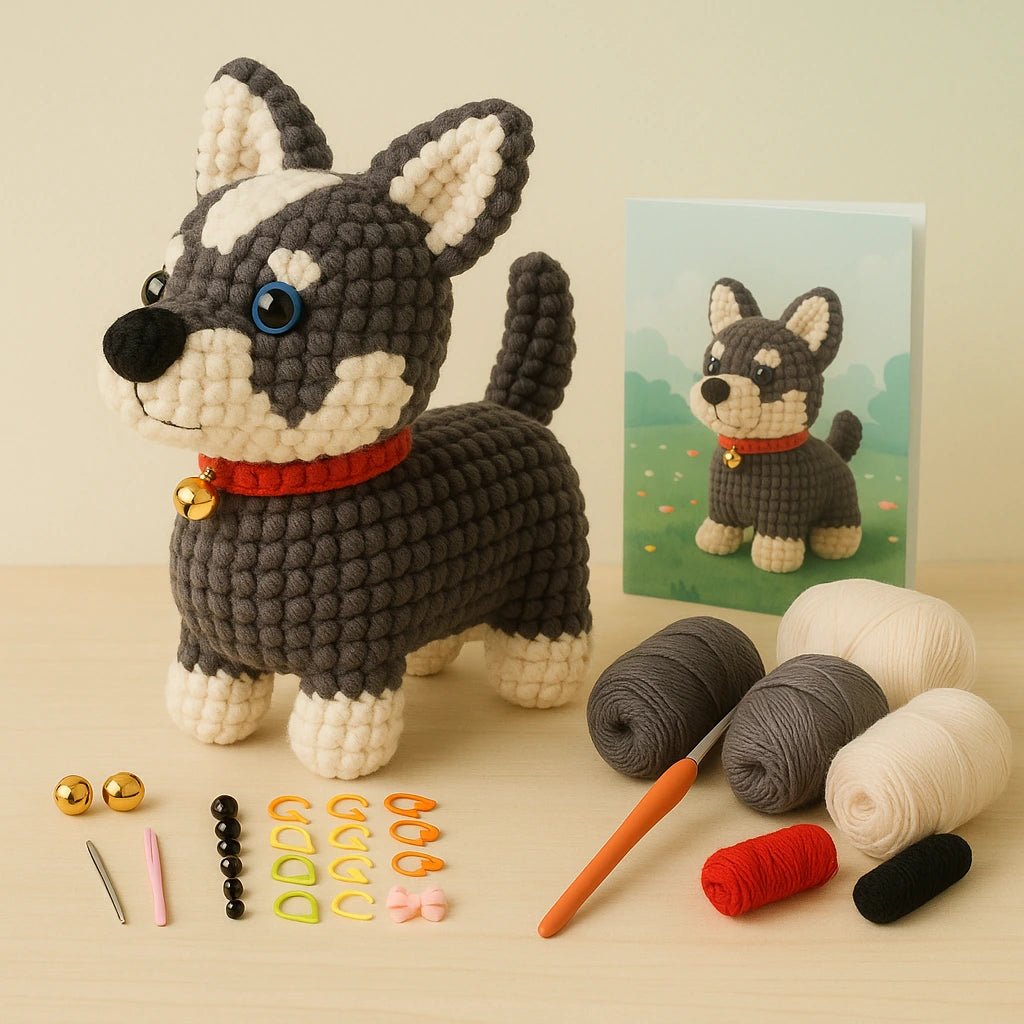 Kits crochet débutant avec animaux amigurumi chien