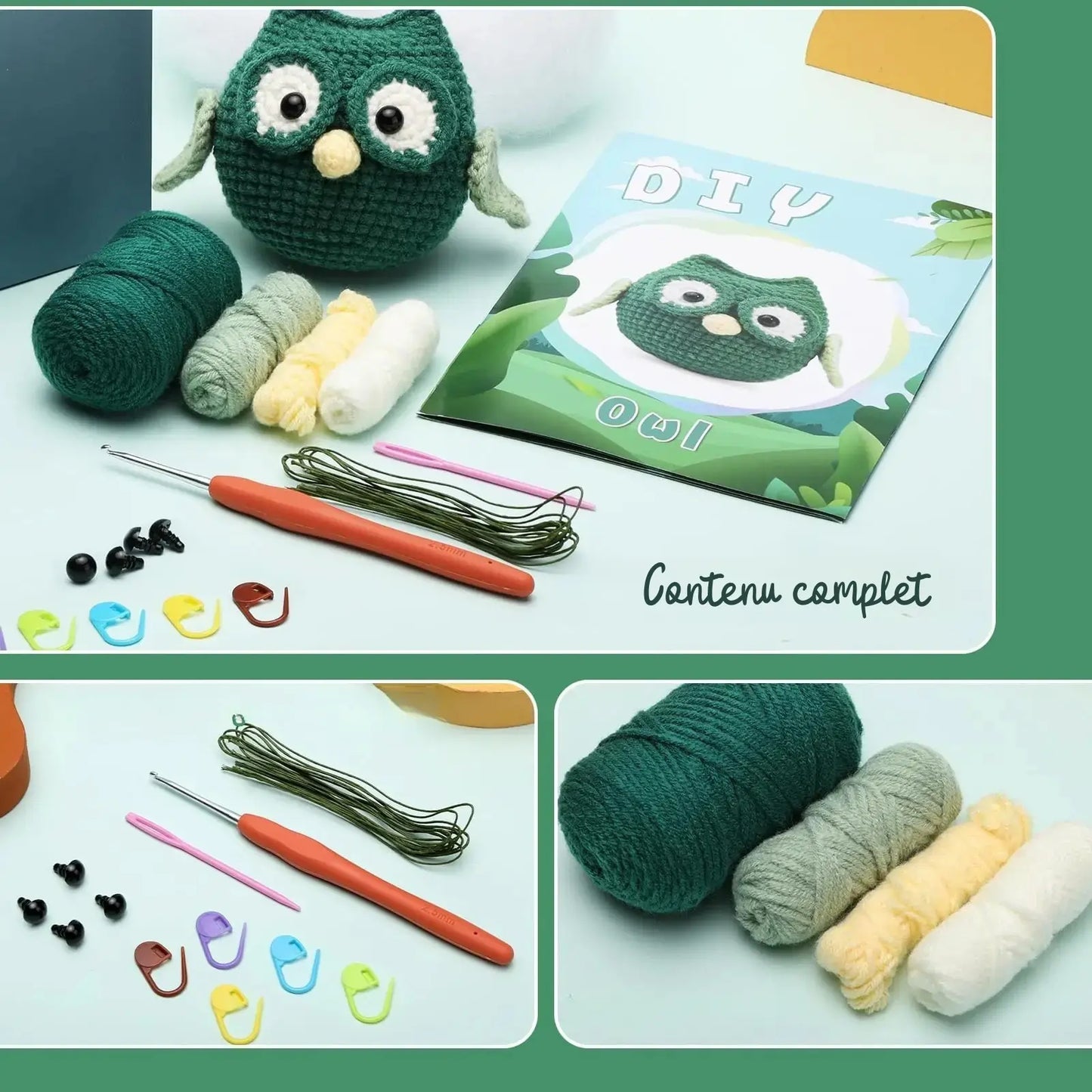 Kit Crochet Amigurumi - Mini Hibou