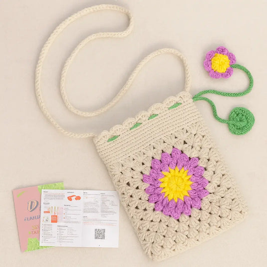 Kit crochet sac à main violet clair pour débutants