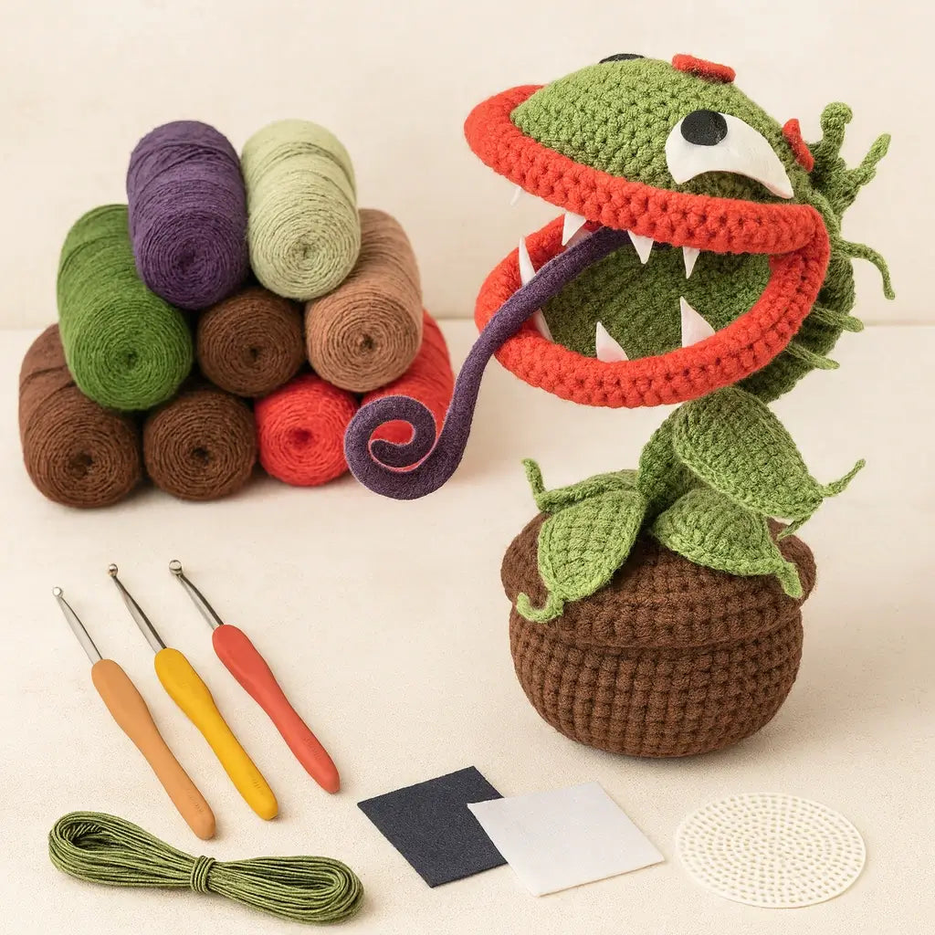 Kit crochet plante monstre Halloween amigurumi en laine
